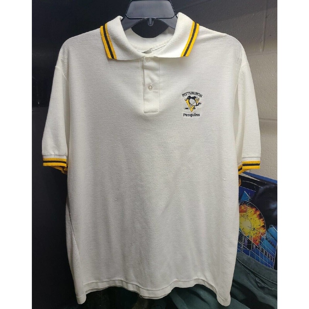 Vintage Vantage Pittsburgh Penguins Polo Boys XL Womens Large Single Stitch